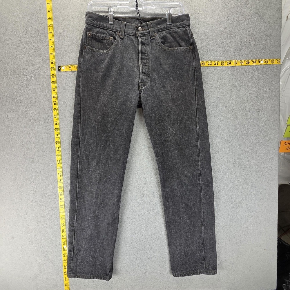 Vintage Levis 501 Jeans Mens Gray Straight Button Fly Made In USA Fits 29x29